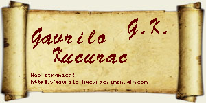 Gavrilo Kucurac vizit kartica